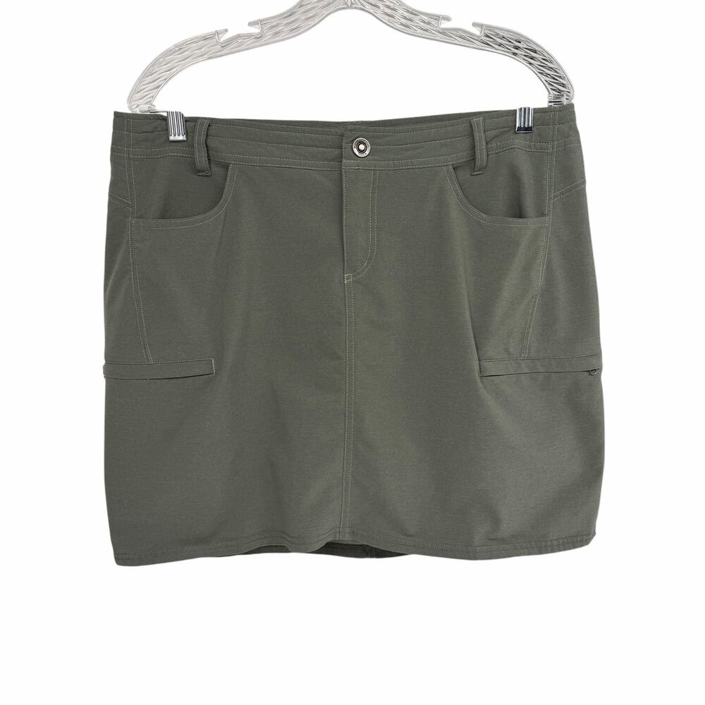 Kuhl Army Green A-Line Utlity Outdoor Hiking Skirt Sz 12